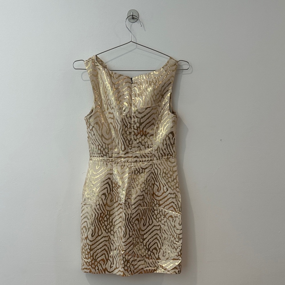 Vintage GAP Gold and Cream Mini Dress - Picture 2 of 3